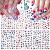 10Pcs Independence Day Nail Stickers Patriotic Nail Decals 4th of July Nail Art Stickers American Flag Eagle Fireworks Heart Stars Nail Design Stickers Self-Adhesive Nail Supplies for Women DIY Nail