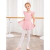 Arshiner Girls Ruffle Sleeve Ballet Dance Dress Tutu Skirted Leotard, 4-5 Years, Ballet Pink