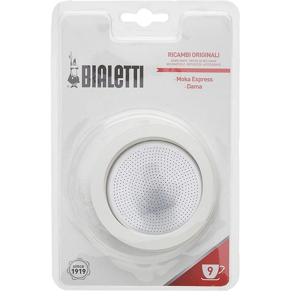 Bialetti Replacement Gaskets and Filter For 9 Cup Stovetop Espresso Coffee Makers