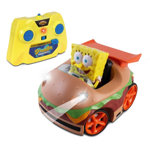 NKOK Remote Control Krabby Patty with SpongeBob Vehicle, Full Function RC Vehicle, Working Lights, Has Radio Control & Turbo Boost, Great Item for Kids, Ages 6 and up