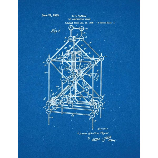 Toy Construction Block Patent Print Blueprint (8.5" x 11") M10195