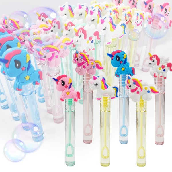 24 Piece Unicorn Bubble Wand for Kids(6 Style),Cute Bubble Wand Great for Unicorn Theme Birthday Party Favors,Pinata Suffer,Goodie Bags Filler,School Classroom Prizes,Birthday Gifts (Unicorn)