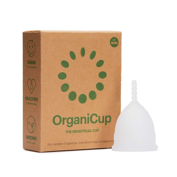 OrganiCup Menstrual Cup - Size Mini - Reusable Period Cup - Pad and Tampon Alternative - Light to Heavy Flow - Not Offered in California