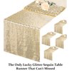 DUOBAO Table Runner 72 Inches Pack of 5 Champagne Gold Sequin Table Runner Sequins Cake Table Runner Happy Birthday Decor Sequence Table Runners 12x72 Inches Wedding Party Decorations