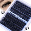 TOOCHUNAG Fluffy Lash Clusters Volume Individual Lashes Wispy 14-20mm Cluster Eyelash Extensions D Curl Thick Long Eyelash Clusters for DIY Lash Extension at Home