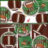 Football Party Decorations - Football Party Supplies Including 164Pcs Football Plates, Party Napkins, Football Tablecloth for Kids Fans Tailgate Gameday Football Birthday Party, Serve 40 Guests