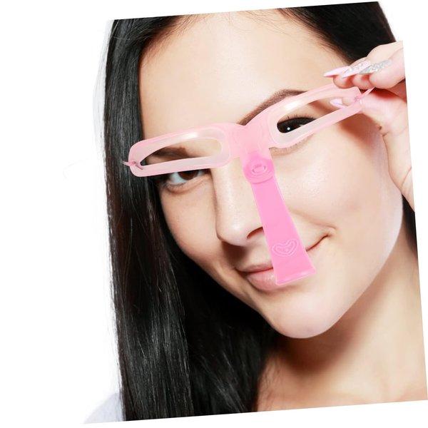 Generic Eyebrow Template, Eyebrow Shaping Kit,8 Styles Reusable Eyebrow Stencil with Handle and Strap, Brow Stencil for Shaping Fashionable Eyebrows,3 Minutes Makeup, New Upgrade., Pink