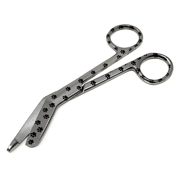 Lister Bandage Scissors 5.5" Nurse Vet Tech Gift - Made of Stainless Steel - First Aid, Used For Cutting Gauze, Tape, Clothing Bandages, Vet Wrap Adhesive Removal (Silver Paws)