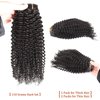HAPPY&CC Seamless Kinky Curly Clip In Hair Extensions Human Hair Natural Black Ultra Thin Double Weft PU Invisible Clip in Hair Extensions Remy Human Hair Clip in 7pcs 14 Inch