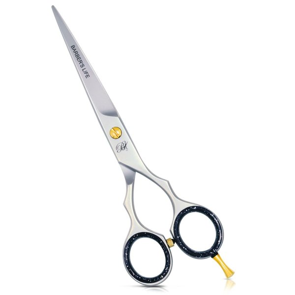 BARBER'S LIFE Professional Barber Hair Cutting Scissors 6.5"" GERMAN Hairdressing shears for hair cutting, Silver