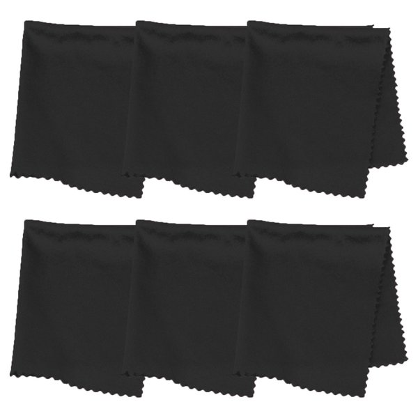 Purity Microfiber Lens Cleaning Cloth - Machine Washable, Lint-Free Ultra-Fine Microfiber Cloth- Cleans Eyeglasses, Screens, Lenses, Phones and Other Delicate Surfaces - Made in USA - 6 Pack, Black