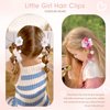 OAOLEER 6PCS Hair Bows for Girls, Flower Hair Accessories for Girls Grosgrain Ribbon Bows With Alligator Clips Girl Hair Accessories for Kids Teen Back to School (Flower Bows-A)