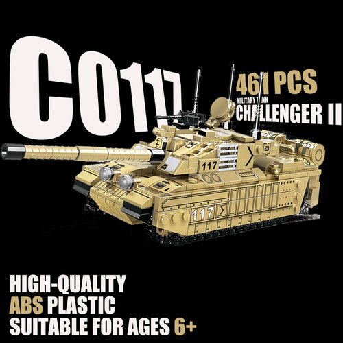 EtrealEli WW2 Military Tank, Challenger II Main Battle Tank Army Toys for Kids - 461pcs, Children's Educational Building Blocks Set, Suitable for Ages 6+