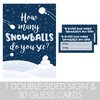 Winter Holiday Party Games – How Many Snowballs Do You See Guessing Game - Sign and 30 Cards - Winter Wonderland, Classroom Snow Day Party, or Little Snowflake (1 Sign and 30 Guessing Cards)