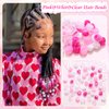 VENOFEN 48PCS Pink Hair Beads Clear Jumbo Beads for Hair White Pony Beads for Kids Girls Dreadlock Accessories Cute Hair Jewelry Making Kit Hair Decoration for Women
