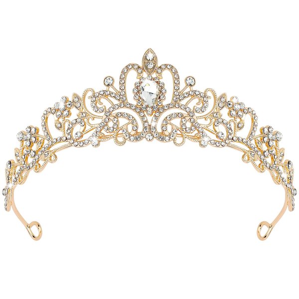 CIEHER Gold Tiara Crowns for Women Girls Princess Crown Tiaras for Women Tiaras for Girls Bridal Wedding Prom Quinceanera Birthday Crown Christmas Crown Gifts Hair Accessories for Women Girls
