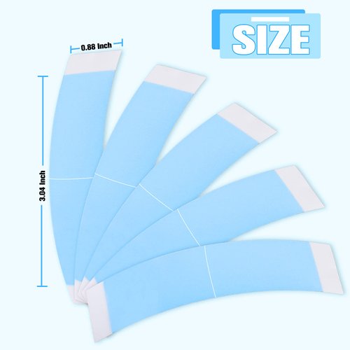 Sajoo 48 Piece Lace Front Wig Tape Lace Clear Toupee Tape Adhesive Tape Double-Sided Waterproof Lace Wigs Tape C Curve Hair Bold Hold lace Tape for Wigs Toupees Hair Pieces and Hair Extension (Blue)