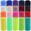 Lawie 200 Pack Small Terry Cloth Knit Stretchy Wide Thick Colorful Hair Ties Scrunchies Elastics Hair Bands Ties Candy Hair Rubber Bands for Thin Curly Hair Ponytail Holder Hair Accessories for Girls
