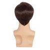 Swiking Men Brown Straight Wigs Short Side Part Natural Synthetic Hair for Male Daily Full Wig