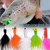 Jig Heads for Fishing Crappie Jig Head Marabou Feather Jig Lures Round Ball Head Jig Hooks Hair Jig Bait for Bass Trout Walleye Panfish 1/8oz 1/16oz 1/32oz (Mix Size-20pcs)