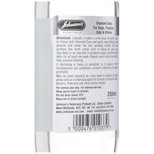 Johnsons Diamond Eyes Cat Dog Tear Stain Remover 250Ml