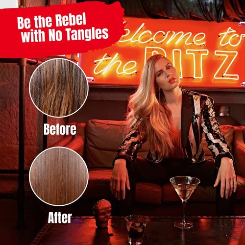 Tangle Angel Detangler Hair Brush - Heat & Water Resistant Compact Hair Brush Skull Design - Detangling Brush for Shower & Blow Drying - Anti Static Small Hairbrush with Soft Bristles - Pink Chrome