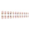 24 Pcs Square Press on Nails Short, Small Purple Flowers Glue on Nails, Acrylic French Tips Fake Nails with Little Daisies Floral Designs, Artificial Stick on False Nails for Women Girls Nail Decorations