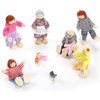Skylety 10 Pcs Wooden Dollhouse Family Set of 8 Mini People Figures and 2 Pets, Dollhouse Dolls Wooden Doll Family Pretend Play Figures Accessories for Pretend Dollhouse Toy (Classic Style)
