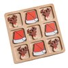 Christmas Tic Tac Toe Game, Santa vs Rudolph Holiday Coffee Table Decor, Versatile Home Accents Natural Wood Tic Tac Toe Board for Classic Two Person Games, 8.63 Inches Tic Tac Toe, Two Ways to Play