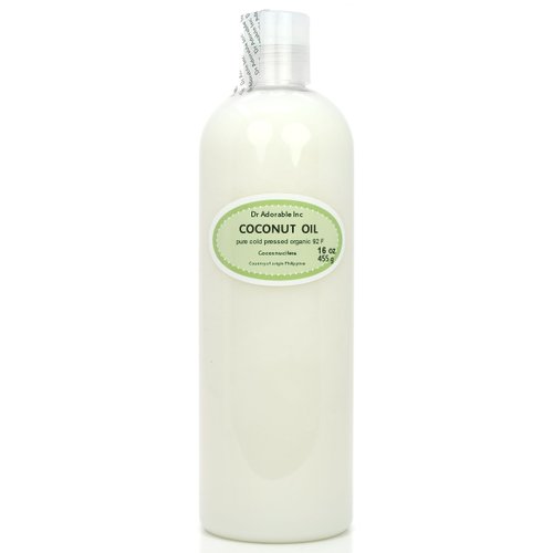 Dr Adorable - 16 oz - Coconut Oil 92 Degree - 100% Pure Natural Organic Cold Pressed