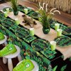 Reptile Birthday Party Supplies for 40 Guests, Disposable Tableware Set Includes Plates, Napkins, Forks, Tablecloth, Jungle Swamp Wilderness Snake Lizard Alligator Turtle Birthday Decorations for Kids