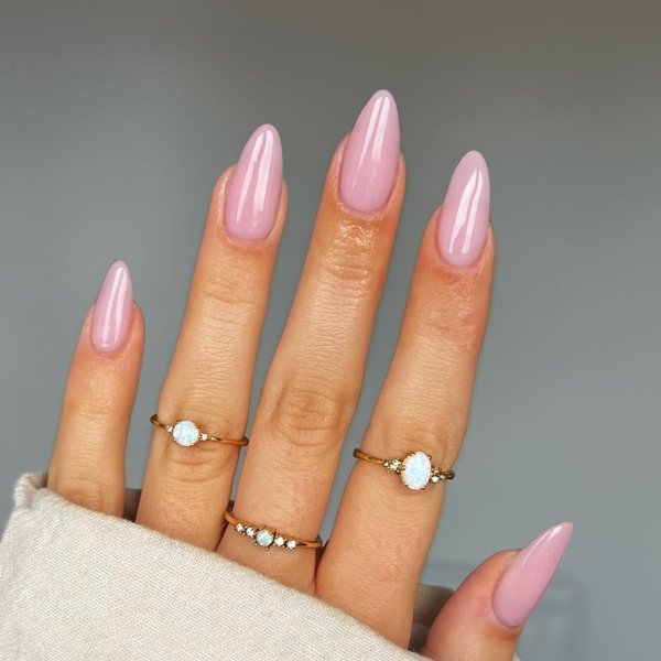 48 Almond Nails Nude Pink Press On Nails Almond Shaped,Xcreando Acrylic Nails Glue on Nails Medium,Medium Length Stick on Nails Press ons Fake Gel Nails,False Nails for Women in 48 PCS