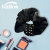 Kàllos 6 Pack Black Scrunchies for Hair, Bobbles Soft Velvet Elastics Hair Bands, Classic Scrunchy Hair Ties Ropes Ponytail Holder for Thick Hair, Hair Accessories for Women Girls