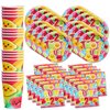 Two-ti Fruity 2nd Birthday Party Supplies Set Plates Napkins Cups Tableware Kit for 16