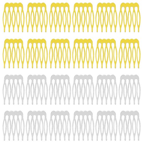 32pcs 5 Teeth Small Hair Side Combs Metal Hair Clip Combs Wedding Bridal Veil Combs French Twist Bun Hair Clip Metal Small Elegant Hairpiece Supplies for Hair Decoration Wedding Bridal DIY Accessories