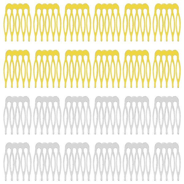 32pcs 5 Teeth Small Hair Side Combs Metal Hair Clip Combs Wedding Bridal Veil Combs French Twist Bun Hair Clip Metal Small Elegant Hairpiece Supplies for Hair Decoration Wedding Bridal DIY Accessories