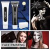 2PCS Black and White Body Paint, Lightweight and Refreshing Water Based Face Paint, Clown Makeup Black and White Face Paint Kit, Halloween and Day of the Dead SFX Skeleton Makeup