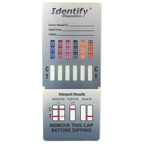 Identify Diagnostics Drug Test Cards - 5 Pack - 12 Panel CLIA Waived Instant Urine Drug Test Kit for AMP,BAR,BUP,BZO,COC,MDMA,MET,MOP/OPI,MTD,OXY,PCP,THC
