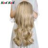 24" Long Straight Wavy Clip in Half Head Tied Wig Blonde Synthetic Hair Extensions For Women 210g 8-22#