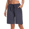ASIMOON Bermuda Shorts for Women Knee Length Workout Pajama Shorts Casual Jersey Sweat Shorts Active Fitness Yoga Shorts