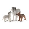 Schleich Wild Life 3pc. Mother Wolf and Baby Wolf Pups Figurine Set - Authentic and Highly Detailed Toy Set, Durable for Education and Fun Play, Perfect for Boys and Girls, Ages 3+