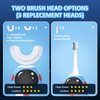 FTOYIN Kids U Shaped Electric Toothbrush with 3 Brush Heads, Sonic Toothbrush Kids with 5 Modes, 45s Smart Reminder Cartoon Astronauts 360-Degree Cleaning IPX7 Waterproof Design for Age 2-12