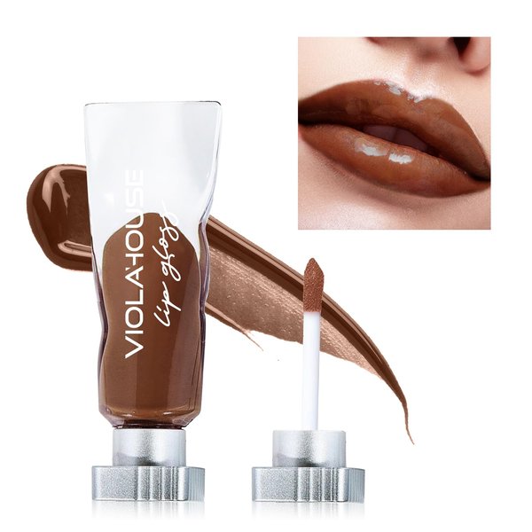 VIOLA HOUSE Lip Gloss, Lip Stains Lip Tint Stain, Clear Lip Gloss, Non Stick Lip Makeup.4ML/0.13Fl.Oz(6 call me boss)