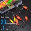 Dr.Fish 200PCs Pompano Rig Making Kit Surf Fishing Rig Accessories Bottom Rig Parts Snell Floats Fishing Beads Circle Hooks Saltwater Fishing Swivels Duo Lock Snaps