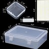 Bead Organizer Box, 30Pcs Small Clear Plastic Bead Storage Containers, 1 Craft Storage Box with Hinged Lid, 1 Sheet Label Sticker, Mini Storage Box for Jewelry Making Beading Crafts Screws Small Parts