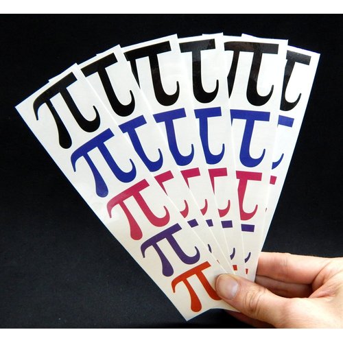 Pi Symbol Temporary Tattoos, Pi Day Math Party Favors, (6 Sheets)