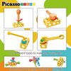 PicassoTiles 115 Piece Building Blocks Set Kids STEM Toy Construction Engineering Sensory Toys Kit Block Children Early Education Playset with FREE IdeaBook, Clickable Ratchet Age 3+ Boys Girls PTN115