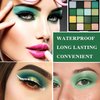 Green Eyeshadow Palette,16 Colors Shimmer Matte Eye Shadow Palette Highly Pigmented Long Wear Waterproof Eyeshadow Makeup Palette Professional Colorful Glitter Eye Shadow Powder Palet Eye Makeup