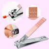SHICEN Manicure Set, Professional Women Nail Clippers Kit 4PCS， Stainless Steel Nail Cutter Care Tools Professional Grooming Kits, PU Leather Travel Case （rose gold）
