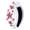 mokkia 4th of July Headband for Women American Flag Star Knotted Headbands Red White and Blue Rhinestone Crystal Top Knot Headbands Patriotic 4th of July Accessories Party Favors (American Flag B)